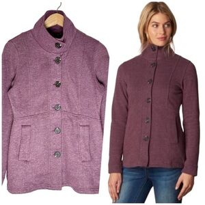 prAna Women Plum Catrina Jersey Knit Fleece Jacket Size Medium
